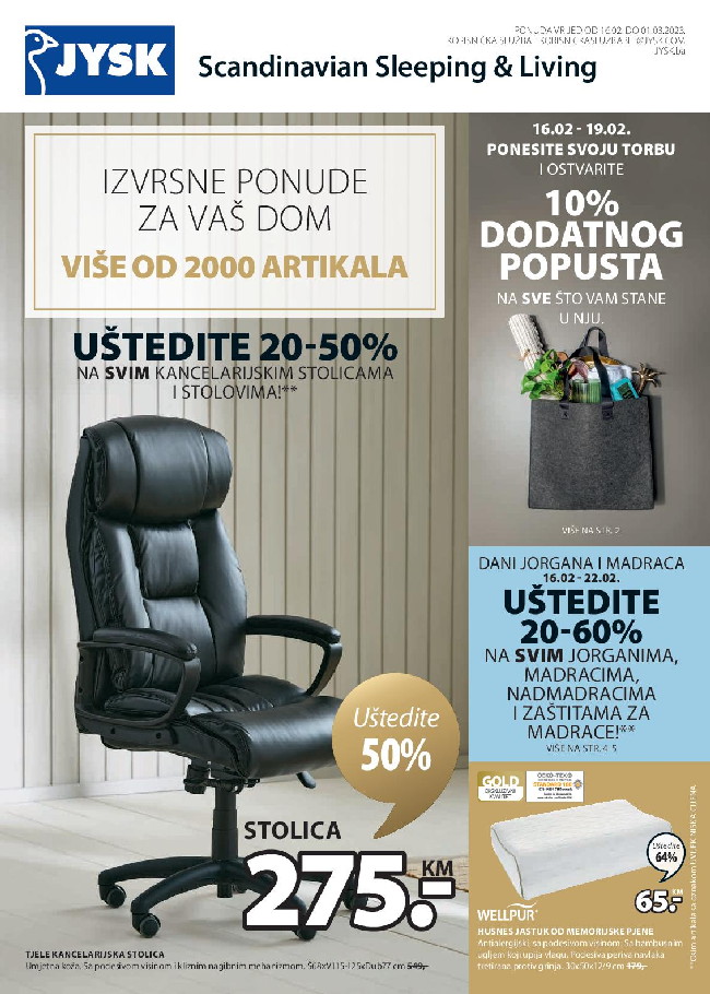 Jysk: Akcijski katalog od 16.02. do 01.03.2023.