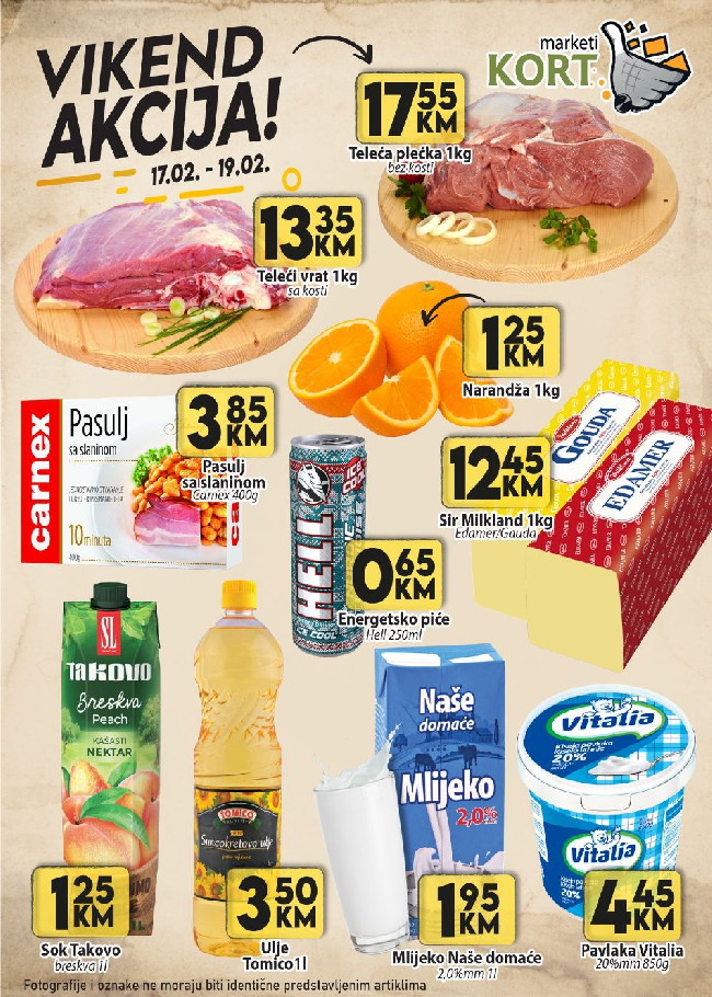 Kort marketi: Vikend akcija od 17. do 19.02.2023.
