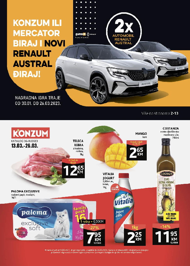 Konzum: Akcijski katalog od 13. do 26.03.2023.