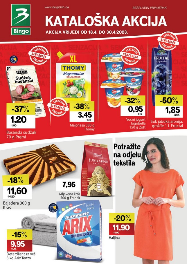 Bingo: Kataloška akcija za RS od 18. do 30.04.2023.