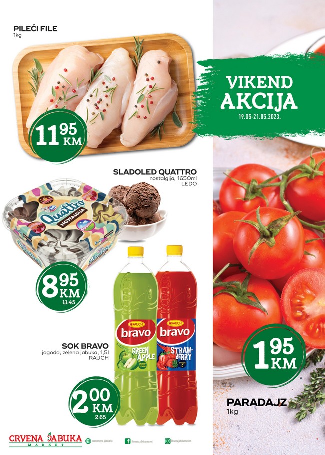 Crvena jabuka Vikend akcija od 19. do 21.05.2023. Crvena jabuka: Vikend akcija od 19. do 21.05.2023.