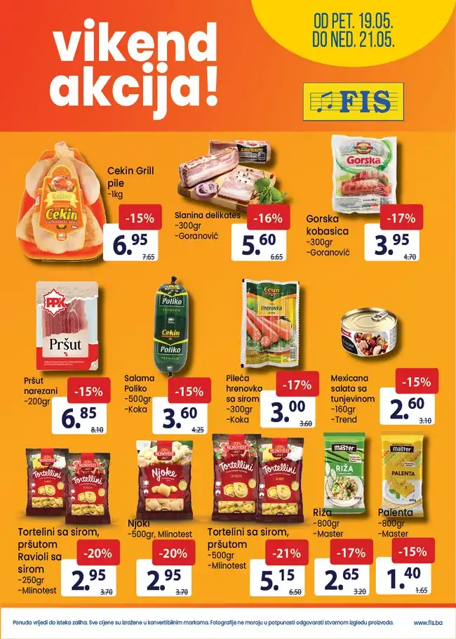 FIS Vikend akcija od 19. do 21.05.2023.01 FIS: Vikend akcija od 19. do 21.05.2023.