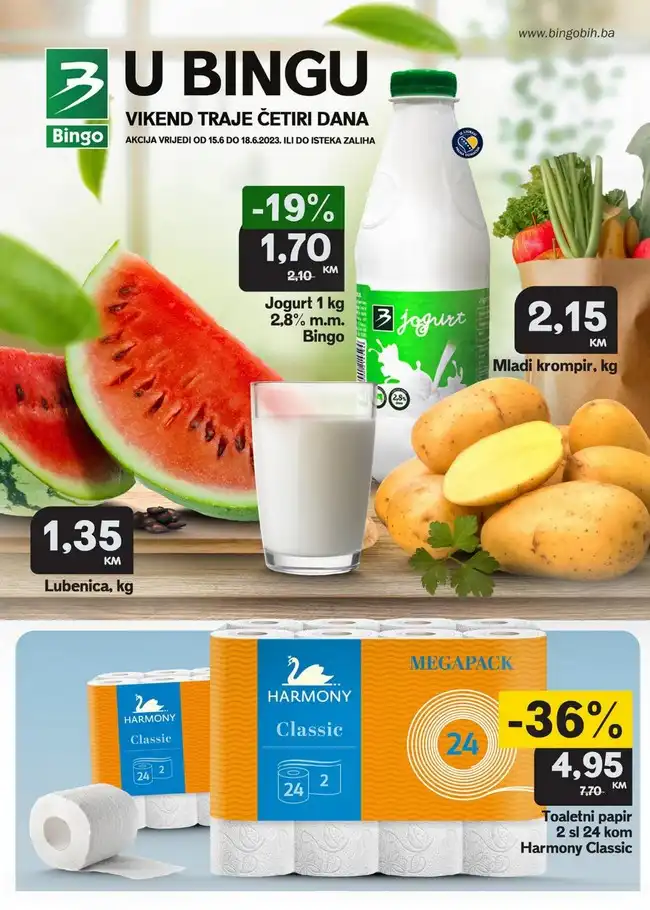 Bingo: Vikend akcija za FBiH od 15. do 18.06.2023.