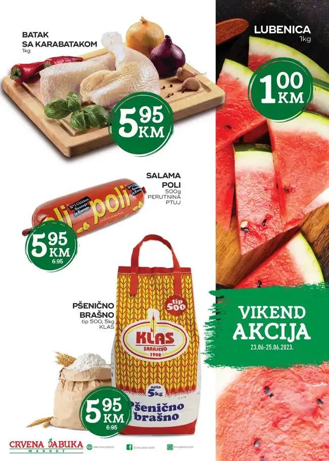 Crvena jabuka Vikend akcija od 23. do 25.06.2023. Crvena jabuka: Vikend akcija od 23. do 25.06.2023.