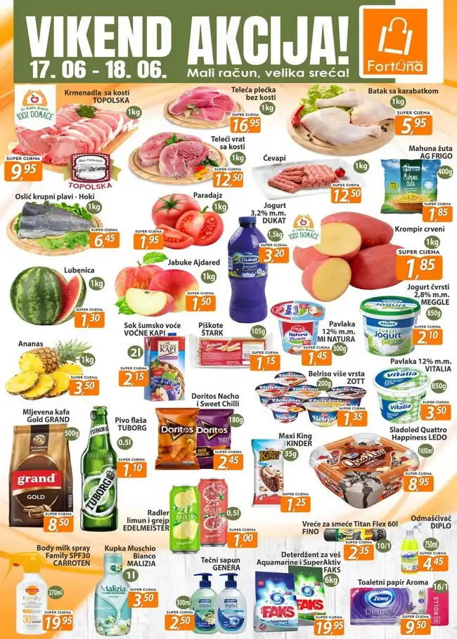 Fortuna marketi Vikend akcija od 17. do18.06 (1) Fortuna marketi: Vikend akcija od 17. do18.06.2023.
