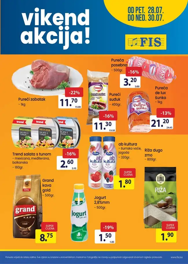 FIS: Vikend akcija od 28. do 30.07.2023.