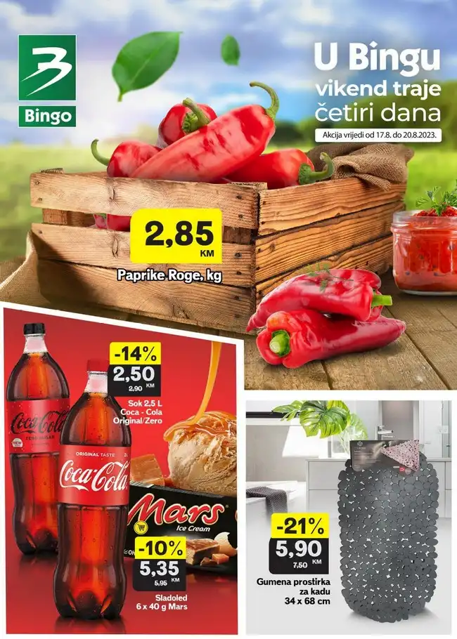 Bingo: Vikend akcija za FBiH od 17. do 20.8.2023.