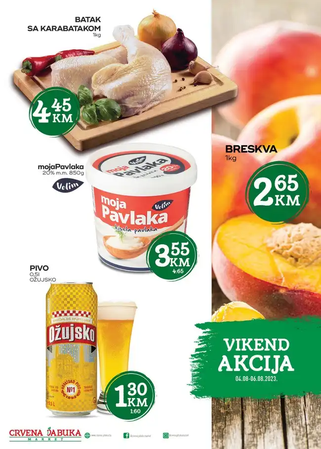 Crvena jabuka Vikend akcija od 04. do 06.08.2023. Crvena jabuka Vikend akcija od 04. do 06.08.2023.