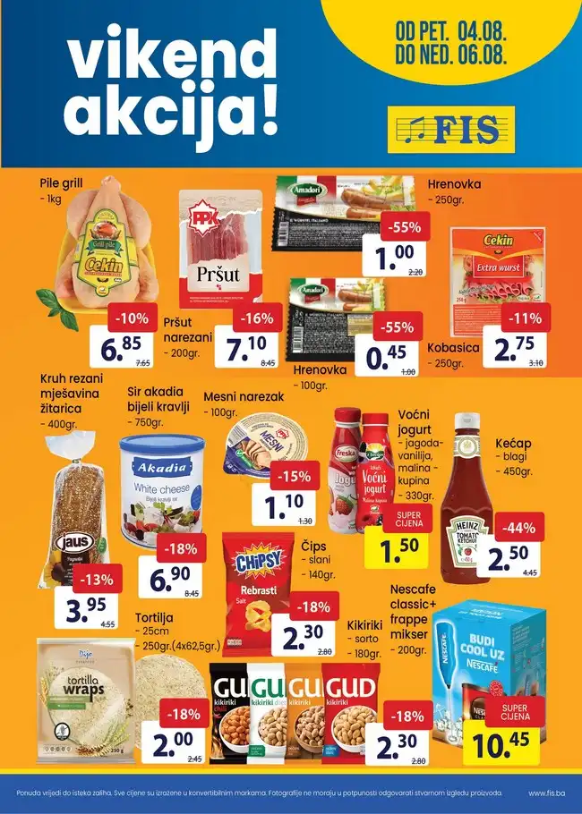 FIS: Vikend akcija od 04. do 06.08.2023.