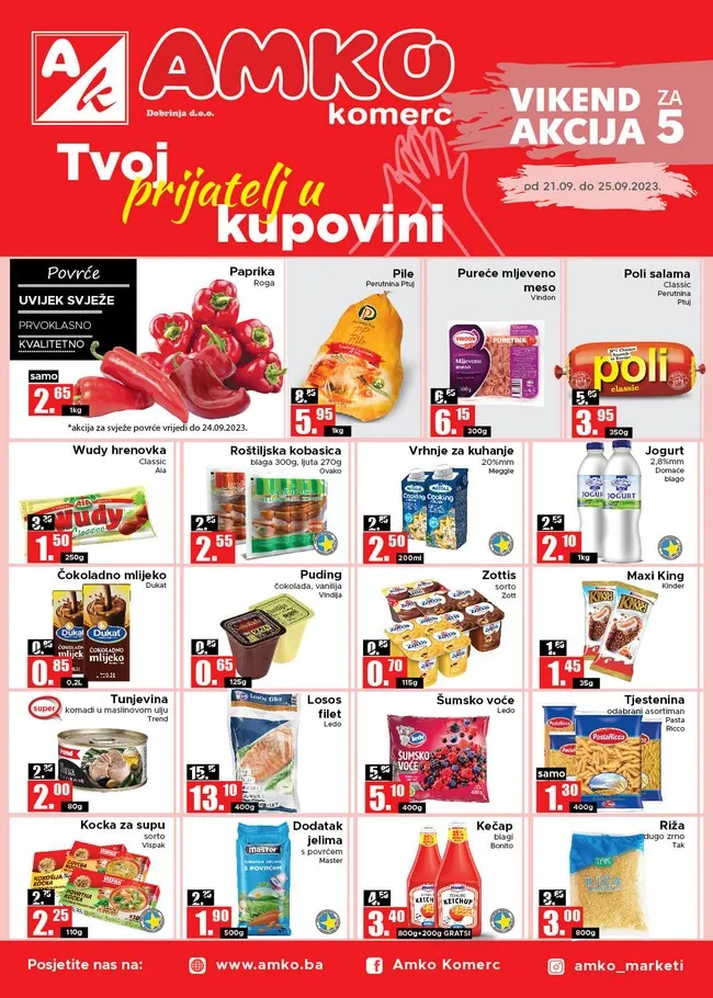 Amko komerc: Vikend akcija od 21. do 25.09.2023.