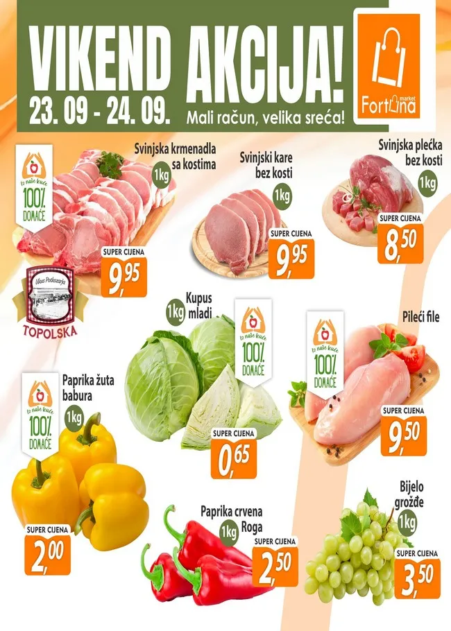 Fortuna marketi: Vikend akcija od 23. do 24.09.2023.
