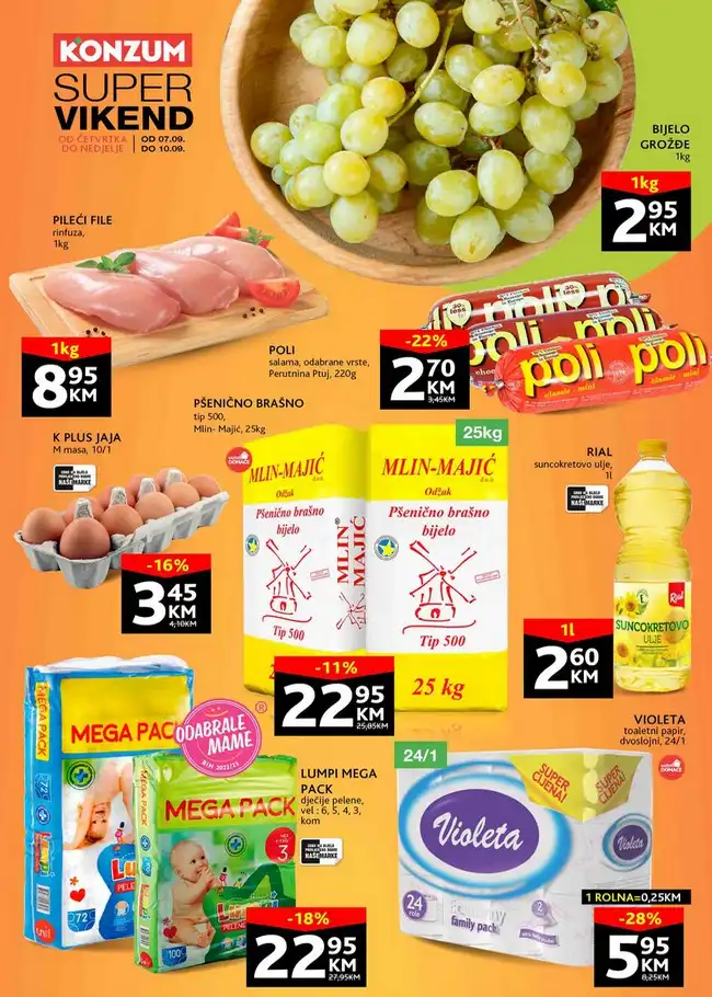 Konzum Super vikend akcija od 07. do 10.09.2023. Konzum: Super vikend akcija od 07. do 10.09.2023.