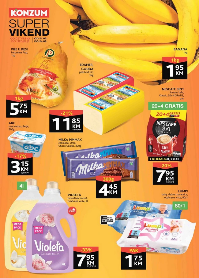 Konzum Super vikend akcija od 21. do 24.09.2023. 01 Konzum: Super vikend akcija od 21. do 24.09.2023.