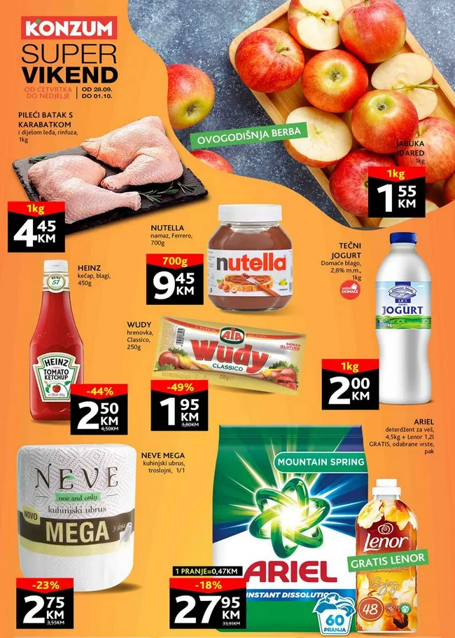 Konzum: Super vikend akcija od 28.09. do 01.10.2023.