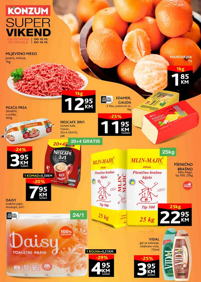 Konzum: Super vikend akcija od 12. do 15.10.2023.