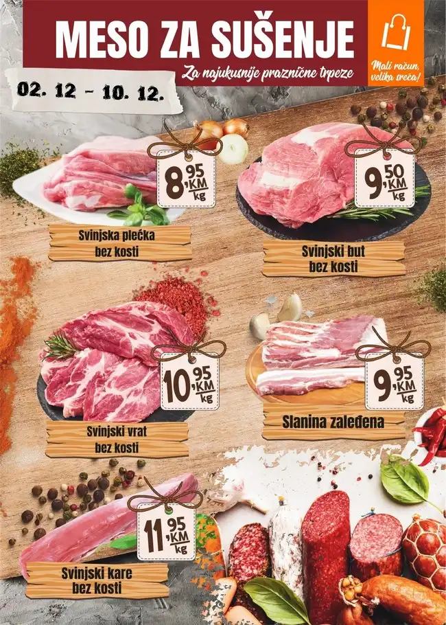Fortuna marketi Meso za sušenje od 02. do 10.12.2023