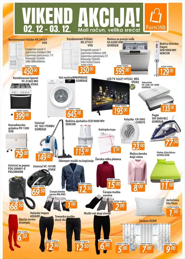 Fortuna marketi Vikend akcija od 02. do 03.12.2023.