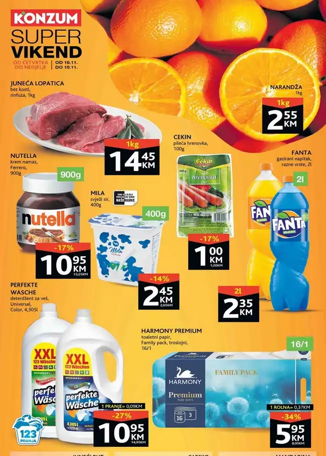 Konzum: Super vikend akcija od 16. do 19.11.2023.