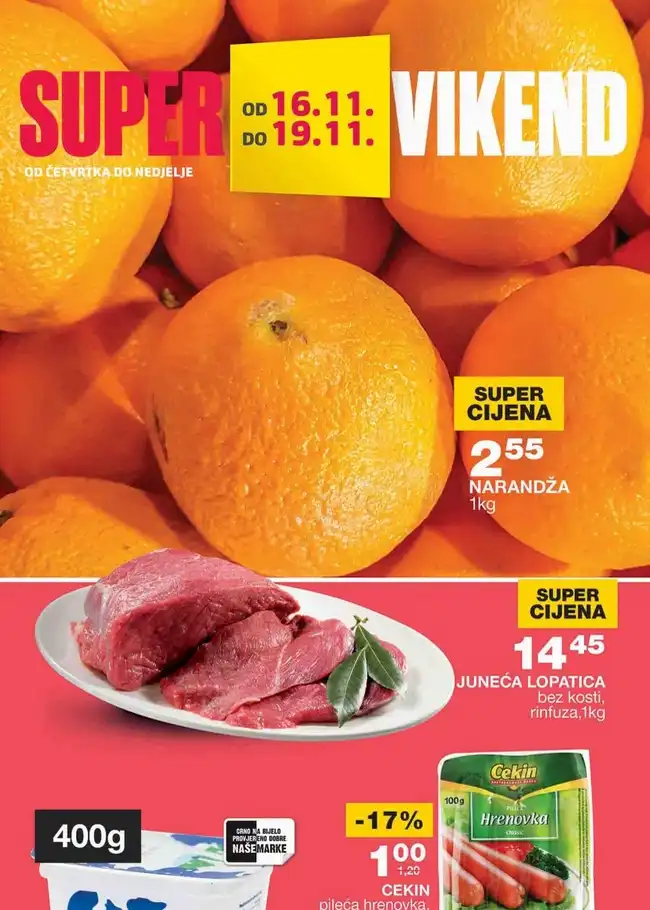 Mercator: Super vikend akcija od 16. do 19.11.2023.