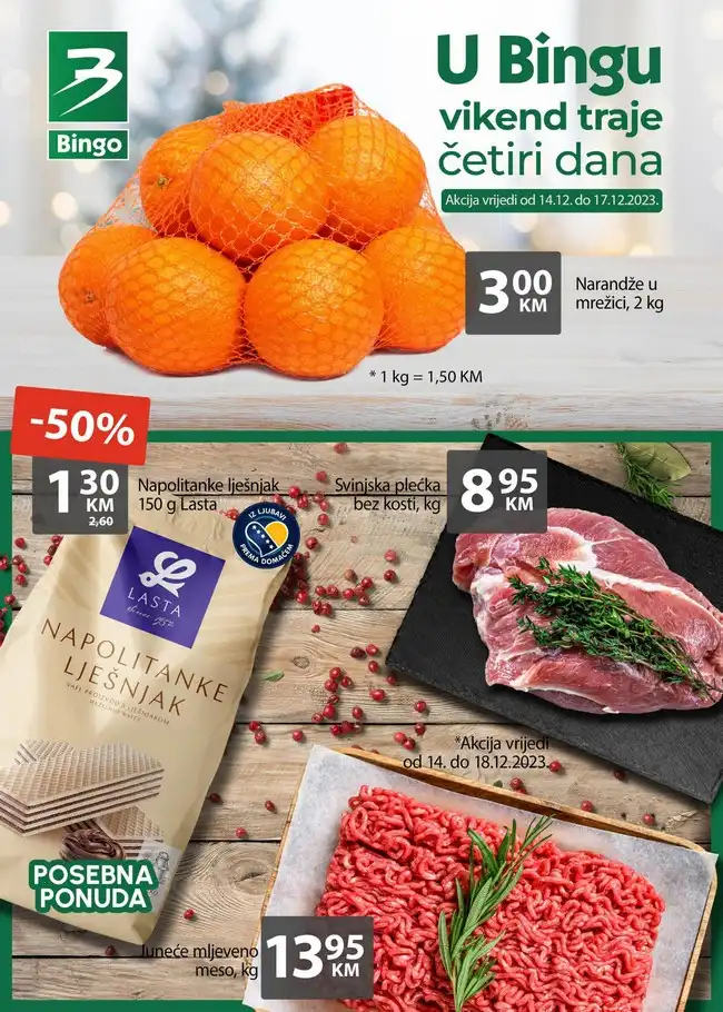 Bingo: Vikend akcija za RS od 14. do 17.12.2023.