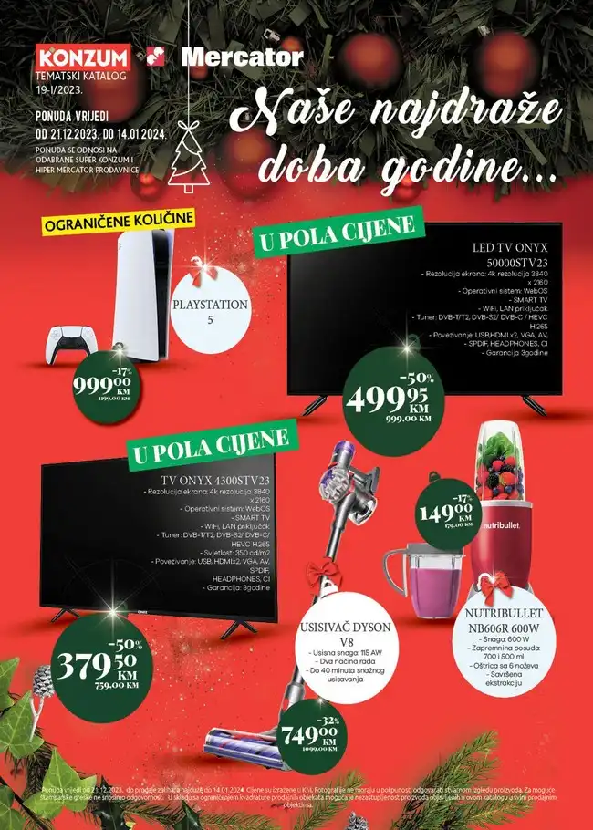 Konzum: Kataloška ponuda tehnike od 21.12.2023. do 14.01.2024.
