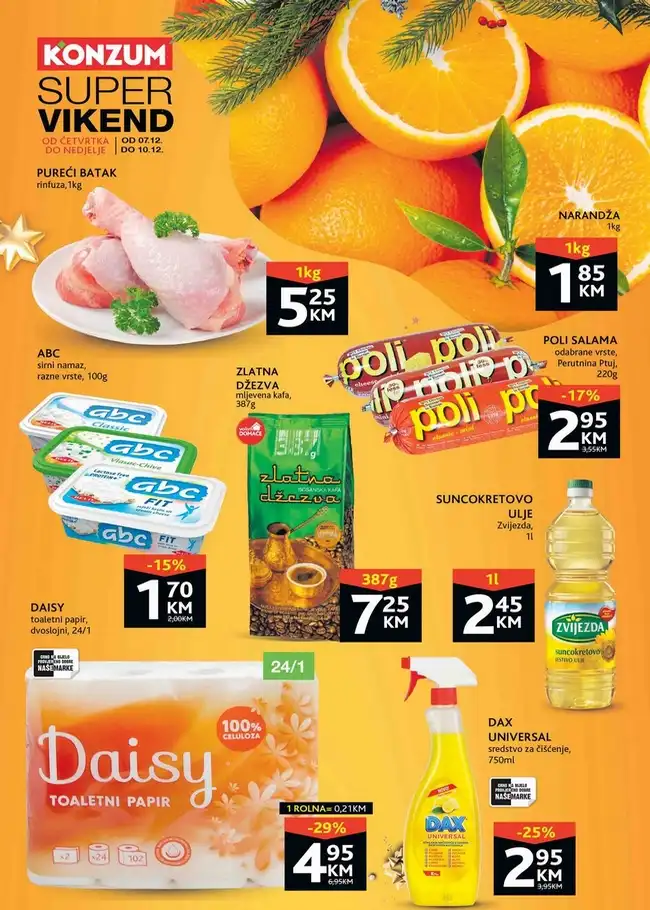 Konzum: Super vikend akcija od 07. do 10.12.2023.