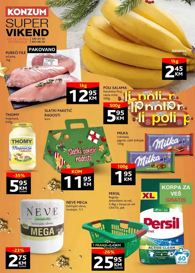 Konzum: Super vikend akcija od 21. do 24.12.2024.