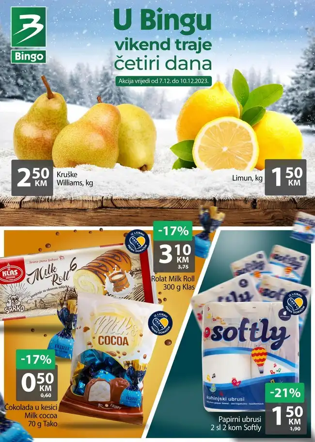 Bingo: Vikend akcija za FBiH od 07. do 10.12.2023.