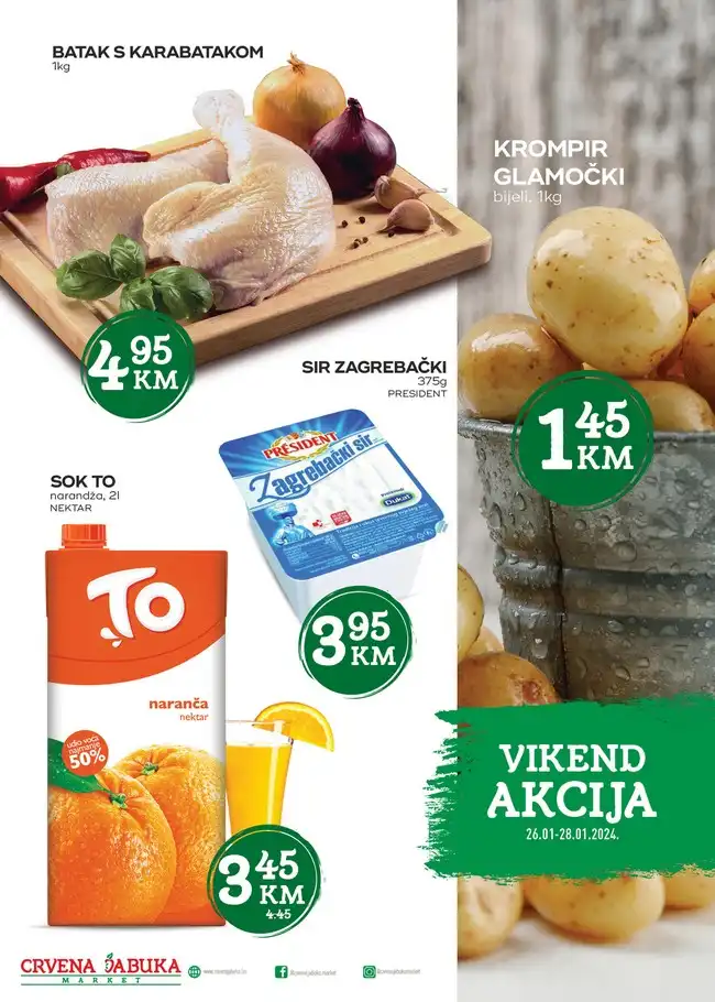 Crvena jabuka Vikend akcija od 26. do 28.01.2024.-1 Crvena jabuka: Vikend akcija od 26. do 28.01.2024.