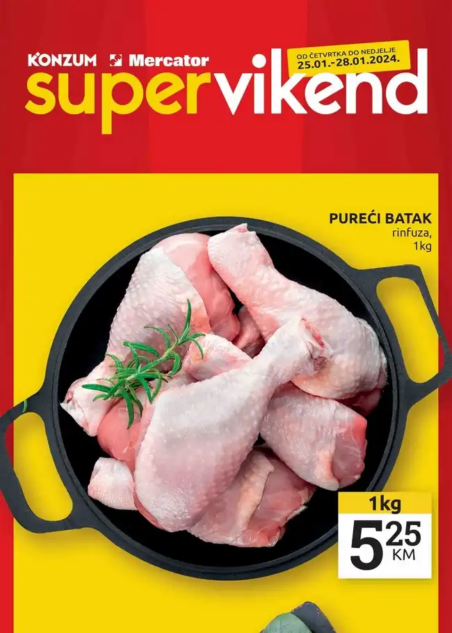 Konzum: Super vikend akcija od 25. do 28.01.2024.
