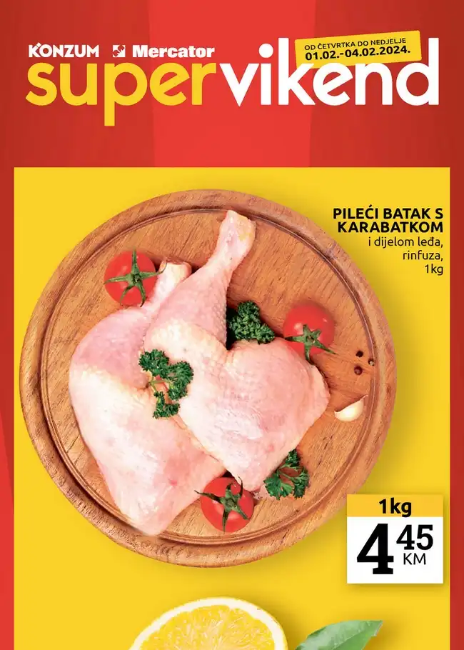 Mercator i Konzum: Super vikend akcija od 01. do 04.02.2024