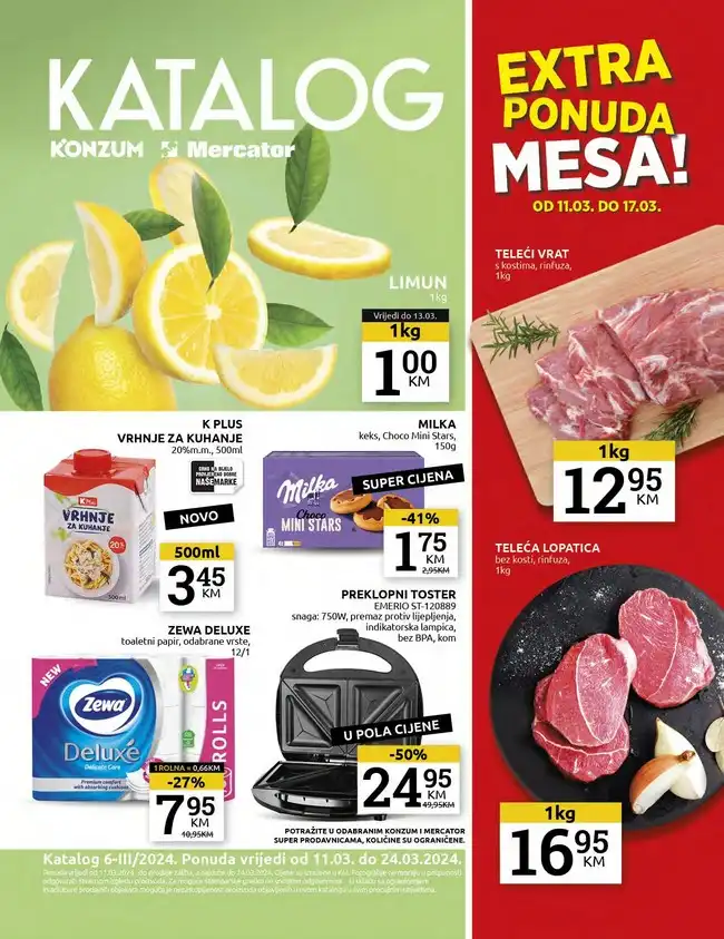 Konzum / Mercator Kataloška ponuda od 12. do 24.03.2024.