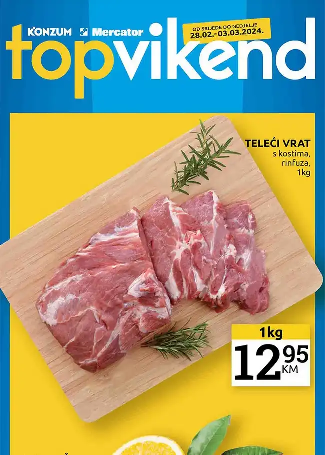 Konzum / Mercator: Super vikend akcija od 28.02. do 03.03.2024.