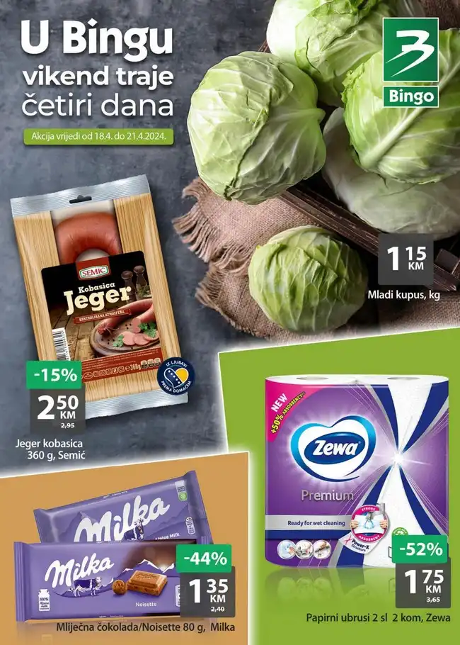 Bingo: Vikend akcija za FBiH od 18. do 21.04.2024.