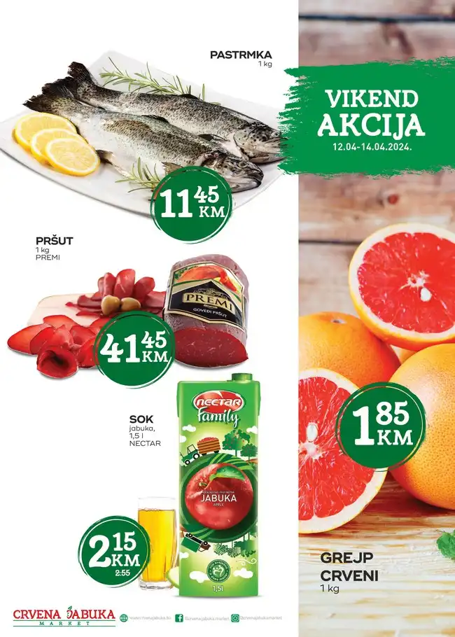Crvena jabuka: Vikend akcija od 12. do 14.04.2024.