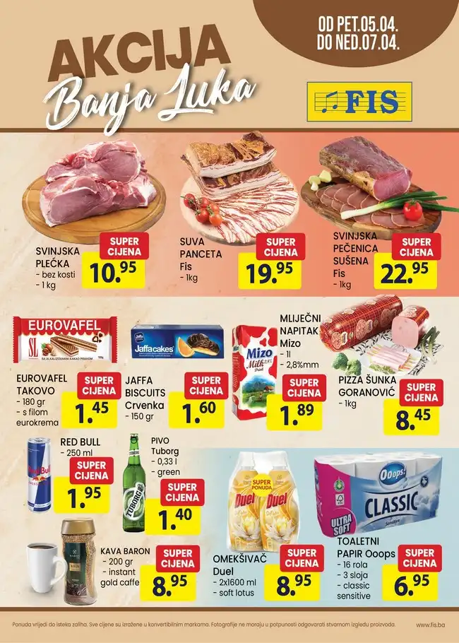 Fis Banja Luka Vikend akcija od 05. do 07.04.2024. FIS Banja Luka: Vikend akcija od 05. do 07.04.2024.