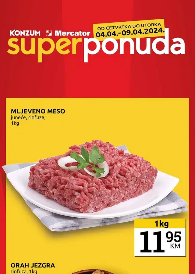 Konzum / Mercator: Super vikend akcija od 04. do 09.04.2024.