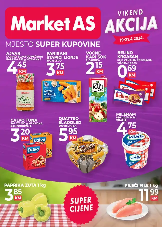 Market AS: Vikend akcija od 19. do 21.04.2024.