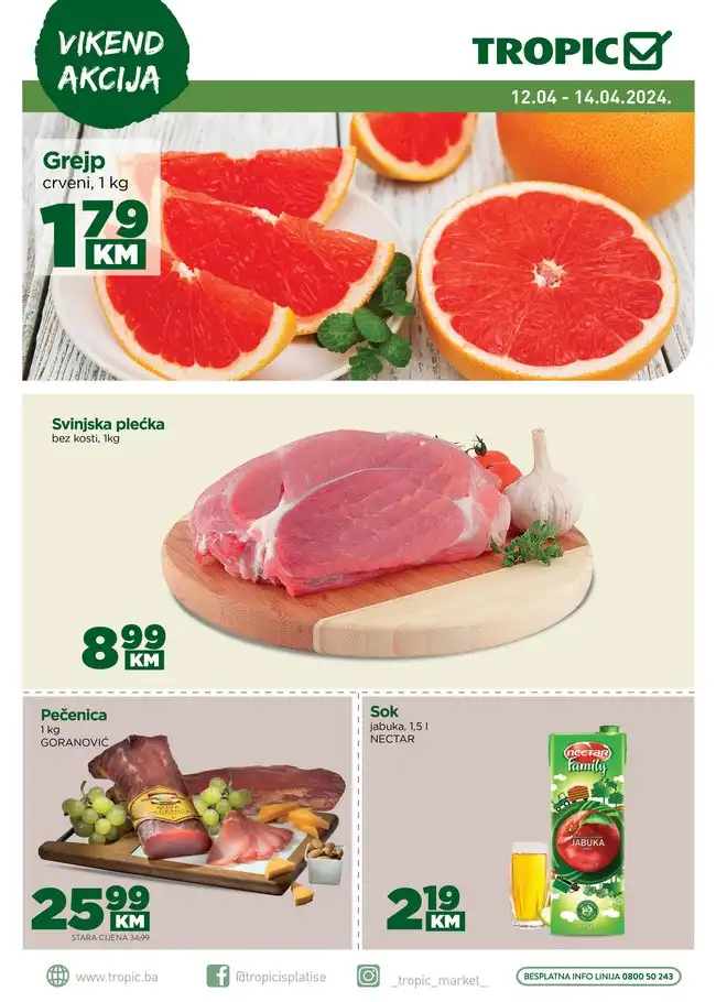 Tropic Vikend akcija od 12. do 14.04.2024.-1 Tropic: Vikend akcija od 12. do 14.04.2024.