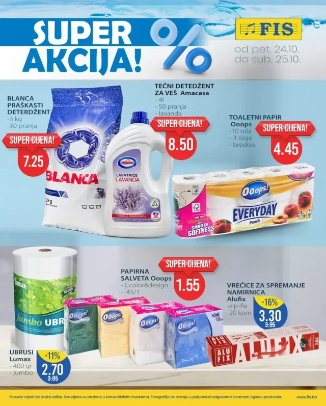 FIS: Vikend akcija (od 24.10. do 25.10.2025)
