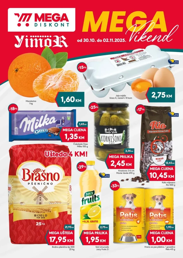 Mega diskont: Vikend akcija (od 30.10. do 02.11.2025)