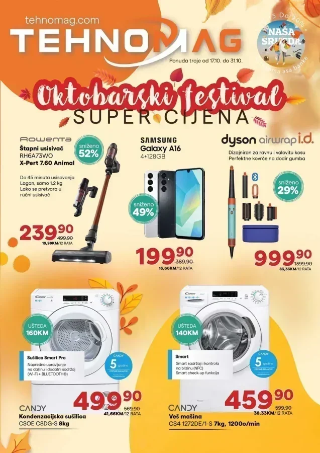 Tehnomag: Oktobarski festival super cijena (od 17.10. do 31.10.2025)