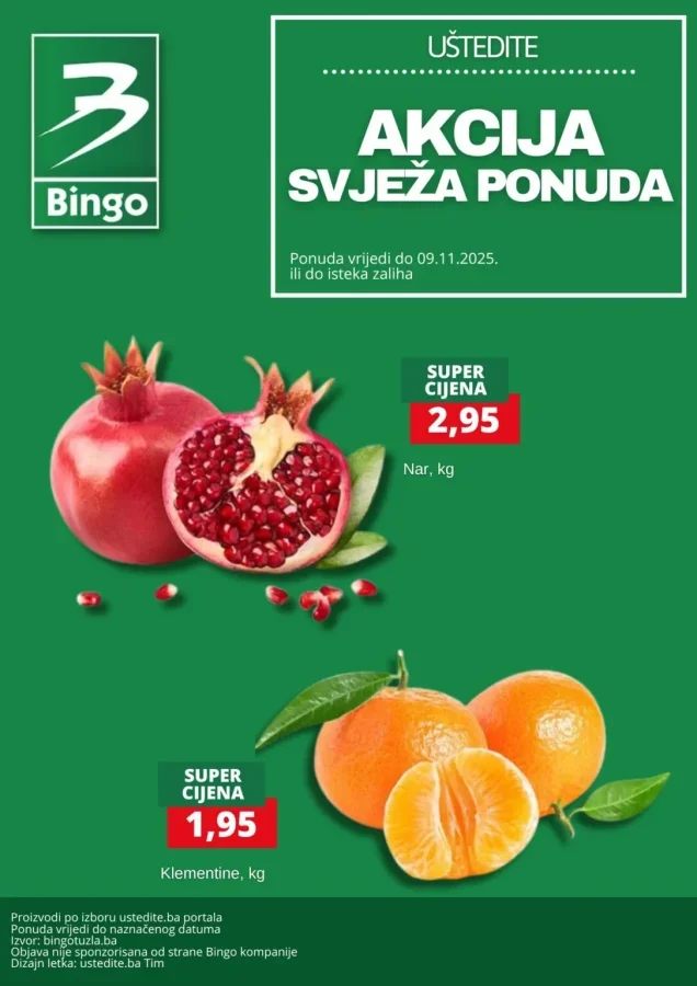 Bingo: Akcija svježa ponuda (od 07.11. do 09.11.2025)