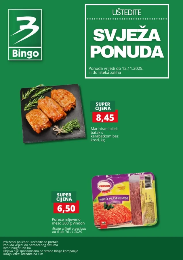 Bingo: Svježa ponuuda (od 09.11. do 12.11.2025)