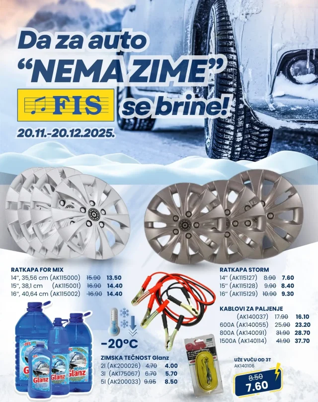 FIS: Da za auto nema zime (od 20.11. do 20.12.2025)