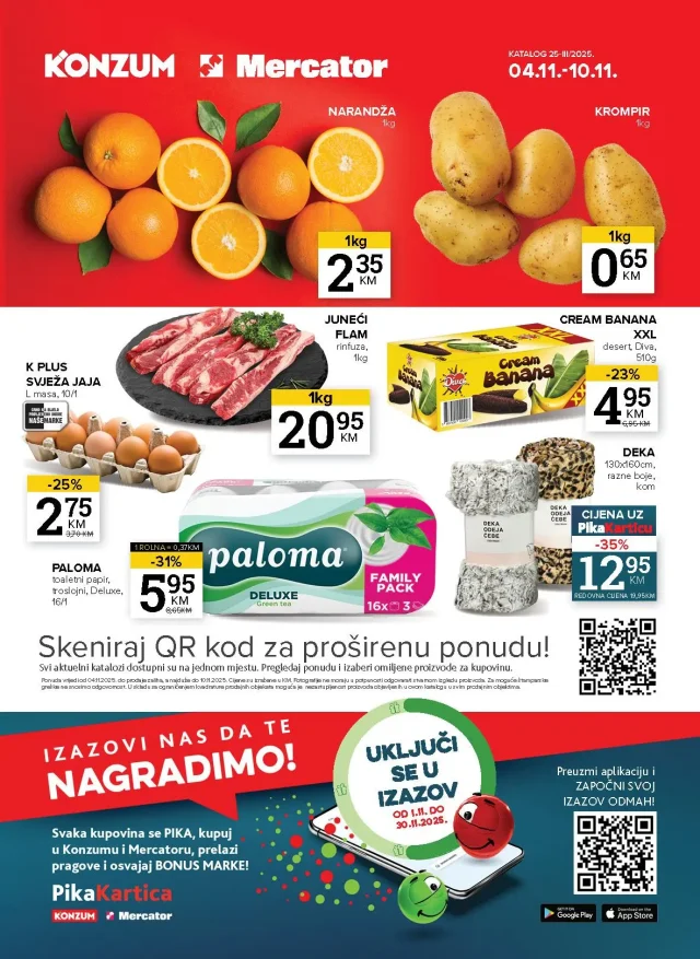 Konzum i Mercator: Katalog (od 04.11. do 10.11.2025)