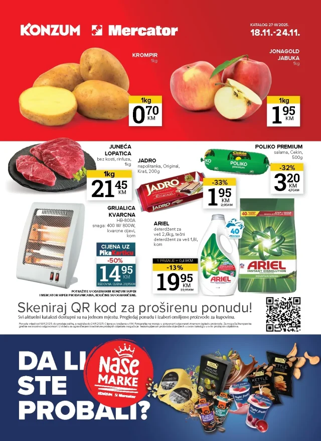 Konzum i Mercator: Katalog (od 18.11. do 24.11.2025)