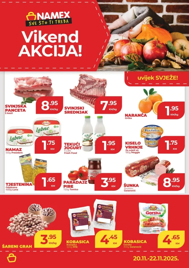 Namex: Vikend akcija (od 20.11. do 22.11.2025)