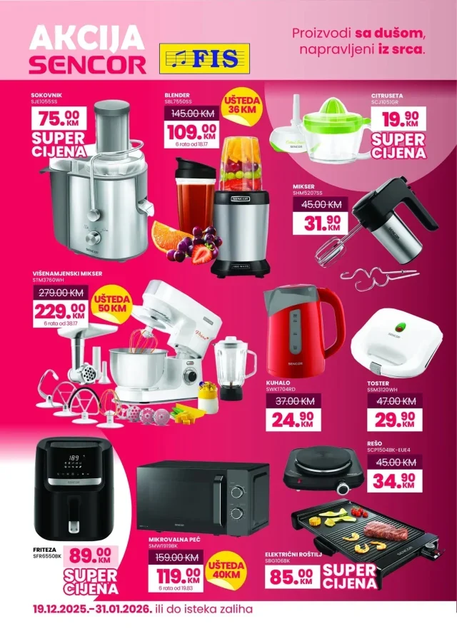 FIS: Akcija Sencor (od 18.12. do 31.01.2026)