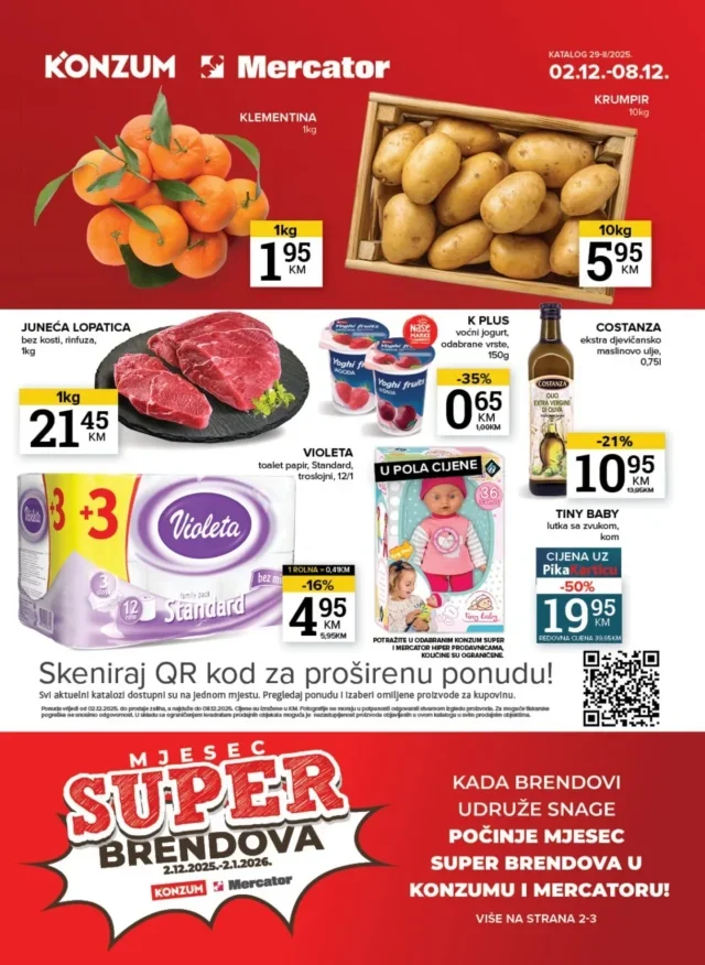 Konzum i Mercator: Akcijski katalog (od 02.12. do 08.12.2025)